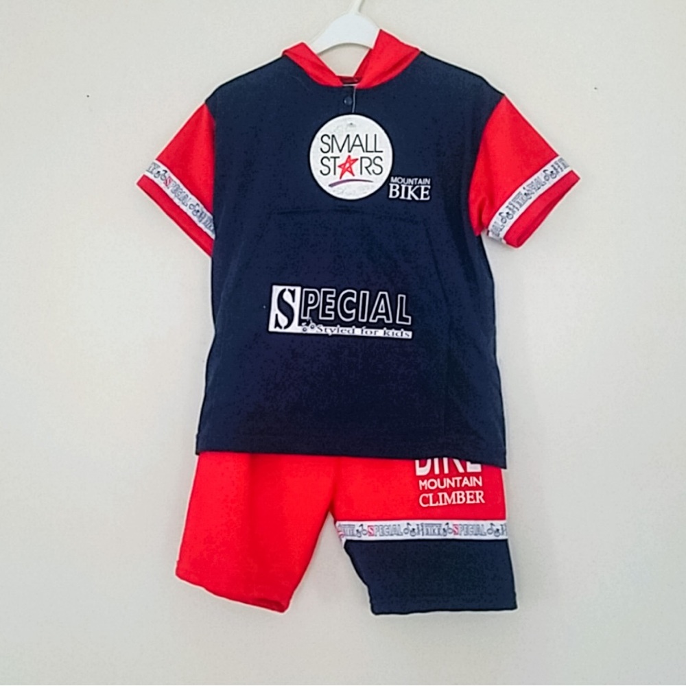 Mountain Bike Hoodie and Shorts Set | Small Stars | 3T